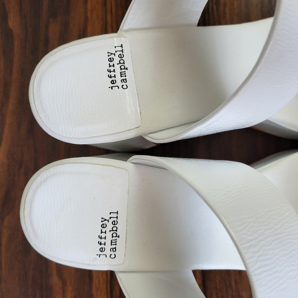 JEFFREY CAMPBELL // ltd ed denate platform block heeI white crinkle patent - Picture 3 of 12